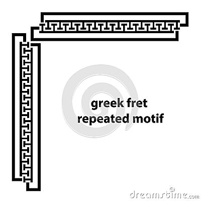 Greek fret repeated motif. simple black and white background Vector Illustration